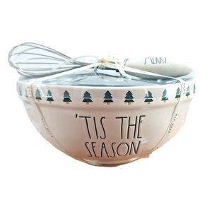 Rae Dunn By Magenta Tis the Season Mixing Bowl w/Wisk Set